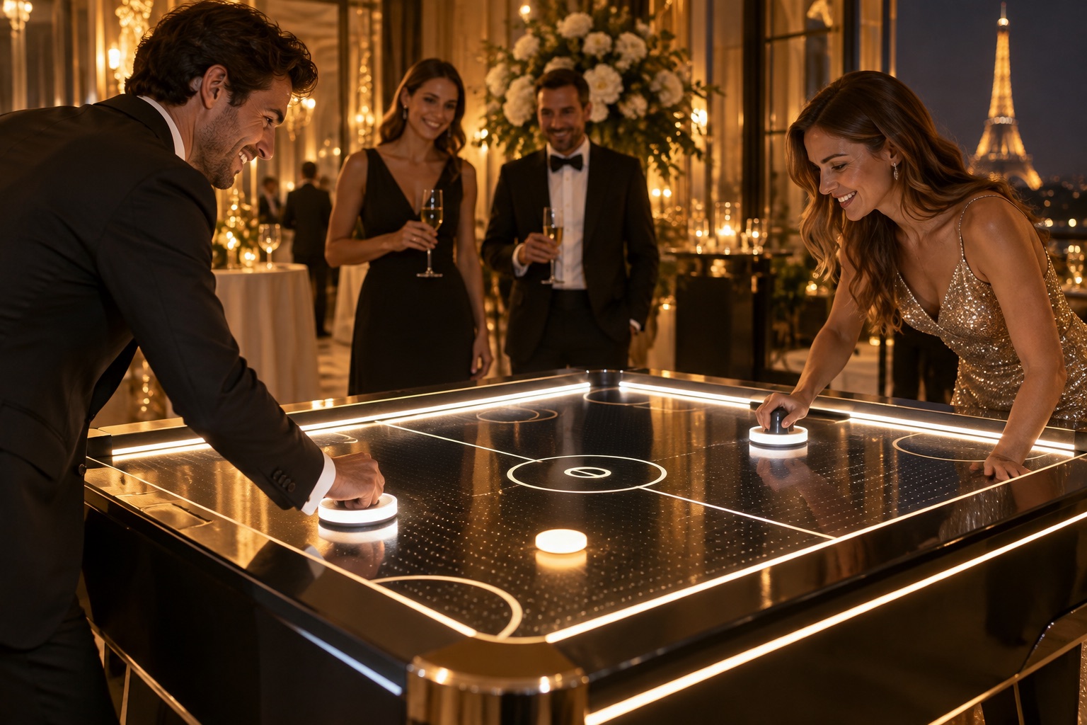 Visuel d’illustration : Location de table d'air hockey lumineuse