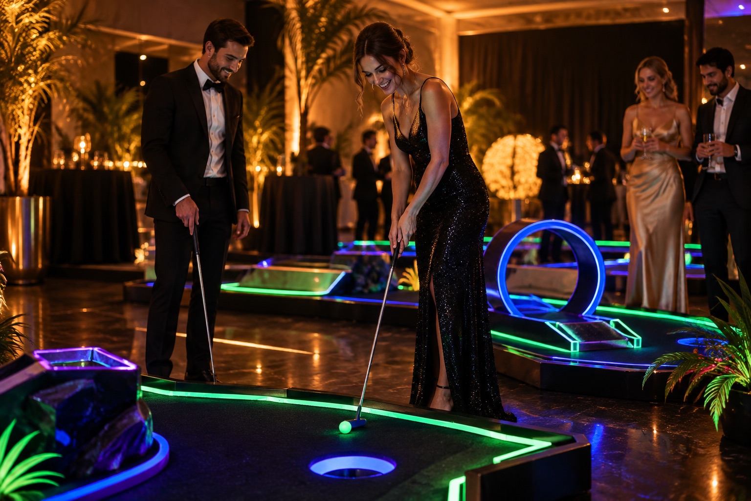 Visuel d’illustration : Location de mini-golf fluorescent