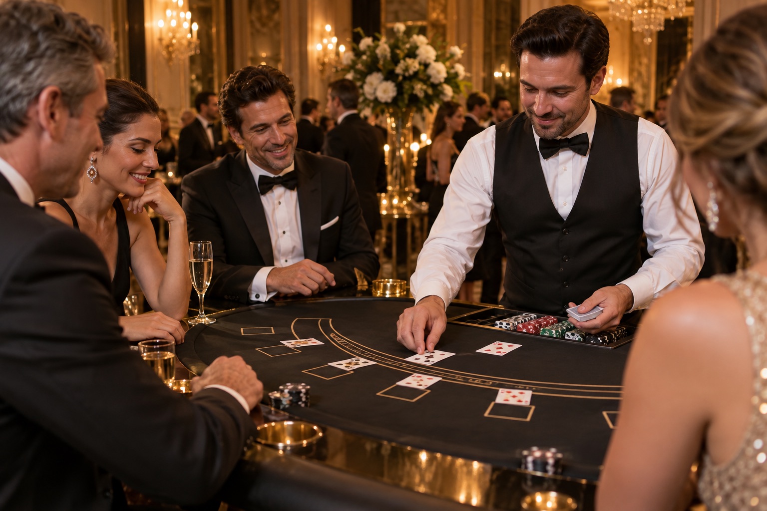 Visuel d’illustration : Location de table de casino face au croupier